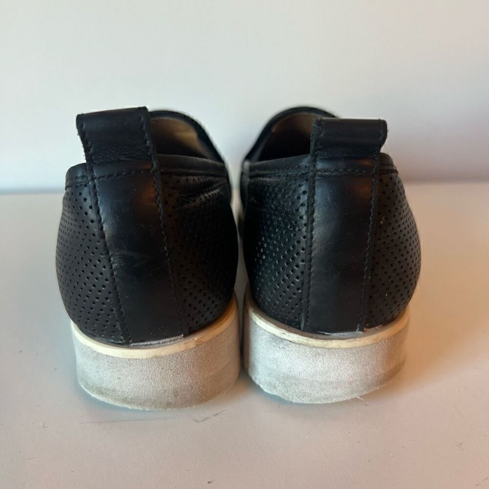 EVERLANE Flats Platform Pointed Toe Loafers Size 8 ITALY Perforated Leather Blac - Picture 5 of 10